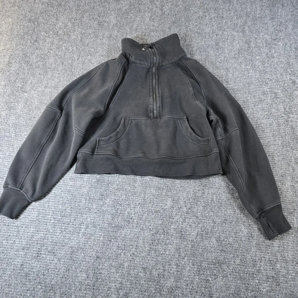 Lululemon Scuba‎ Oversized Cropped Black Half Zip Women's Pullover XS/S